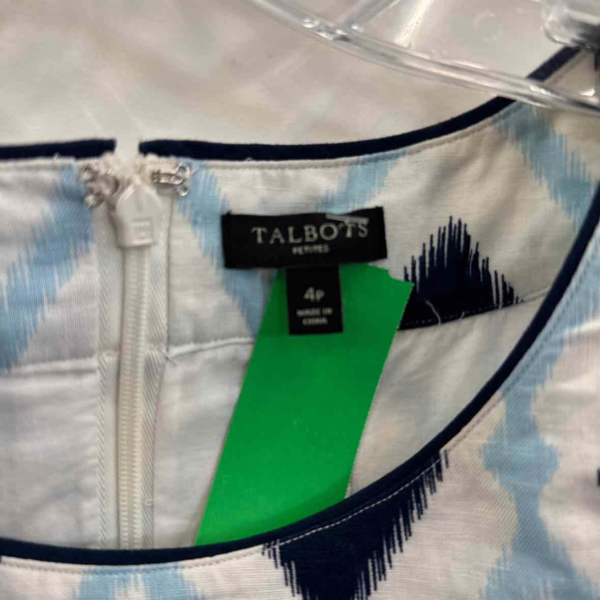 Talbots Size 4P Blue & White Preloved Dress