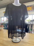 Torrid Size 1 Black Mesh Preloved Blouse SS
