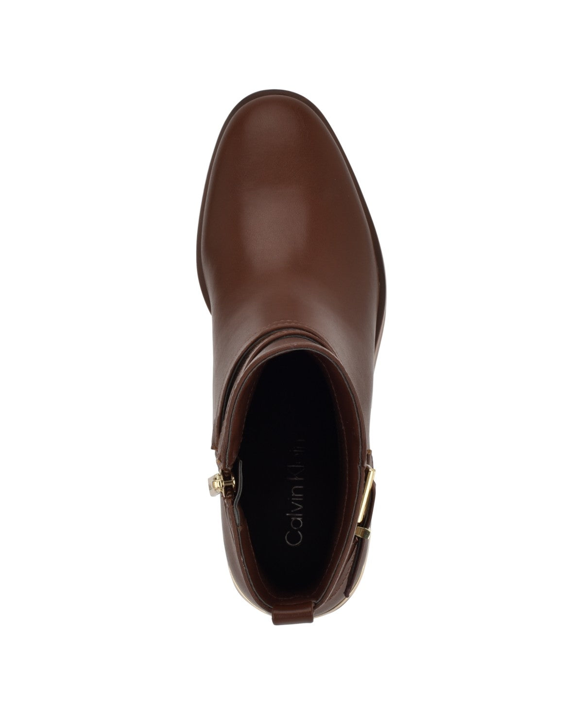 Calvin Klein Shoe Size 7.5 Brown Jasen Buckle Strap Block Heel Booties NWT