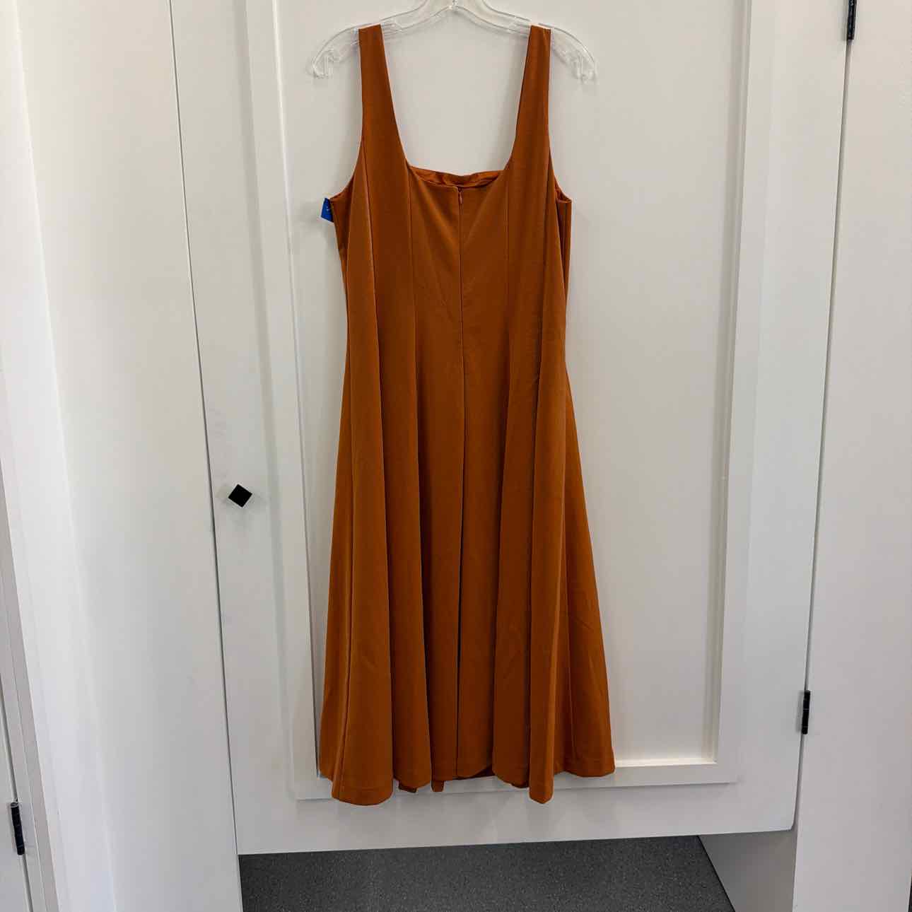 Melloday Size M Orange Faux Leather Preloved Dress