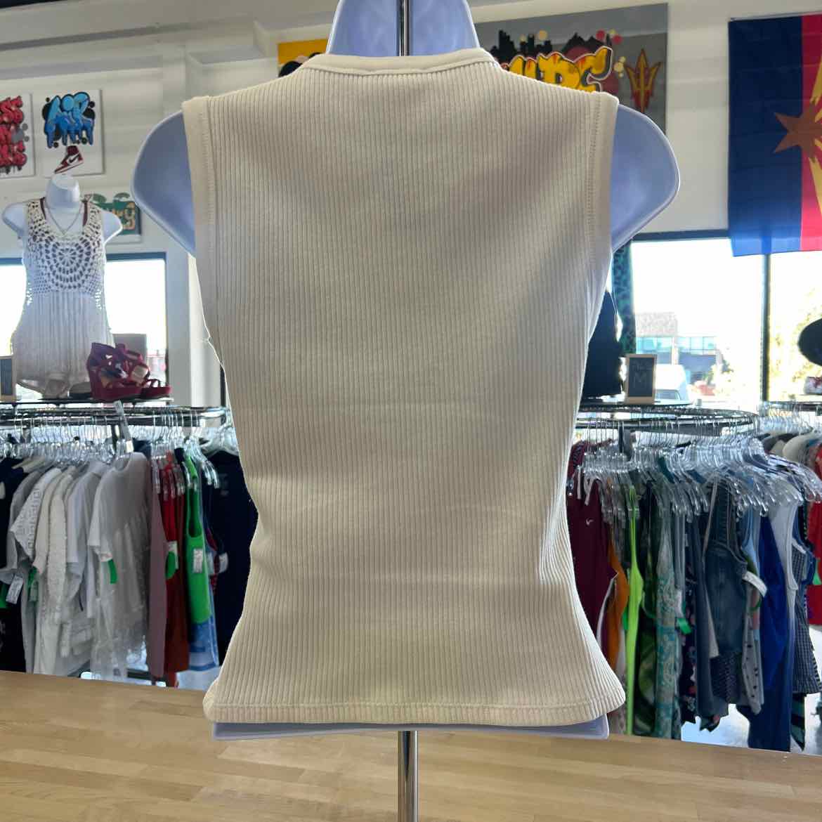 H&M Size S Off White Preloved Tank