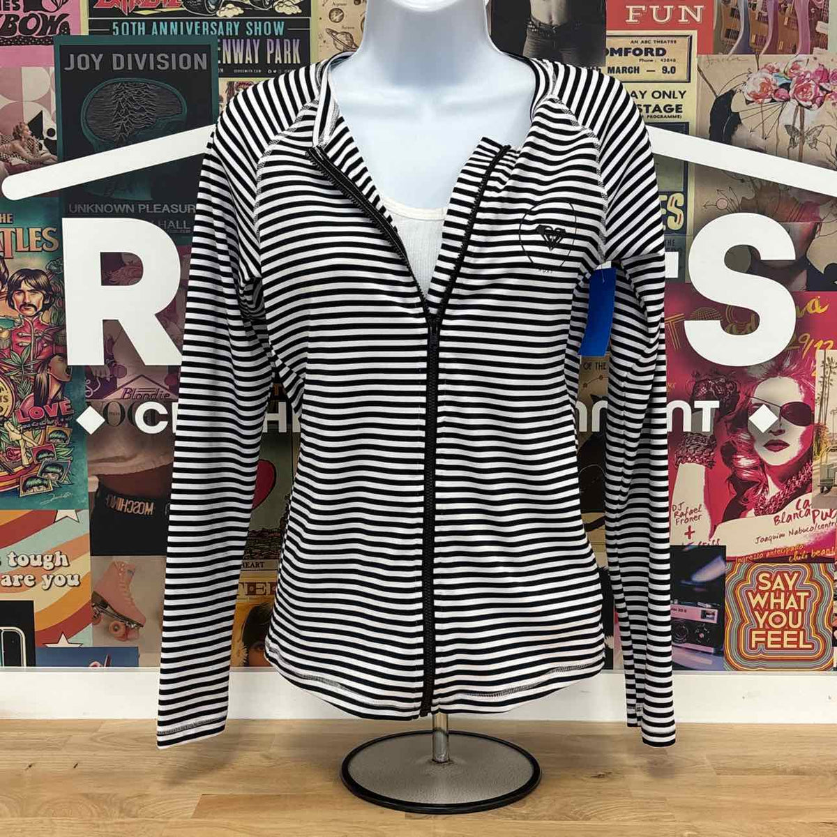 Roxy Size M Blue White Longsleeve