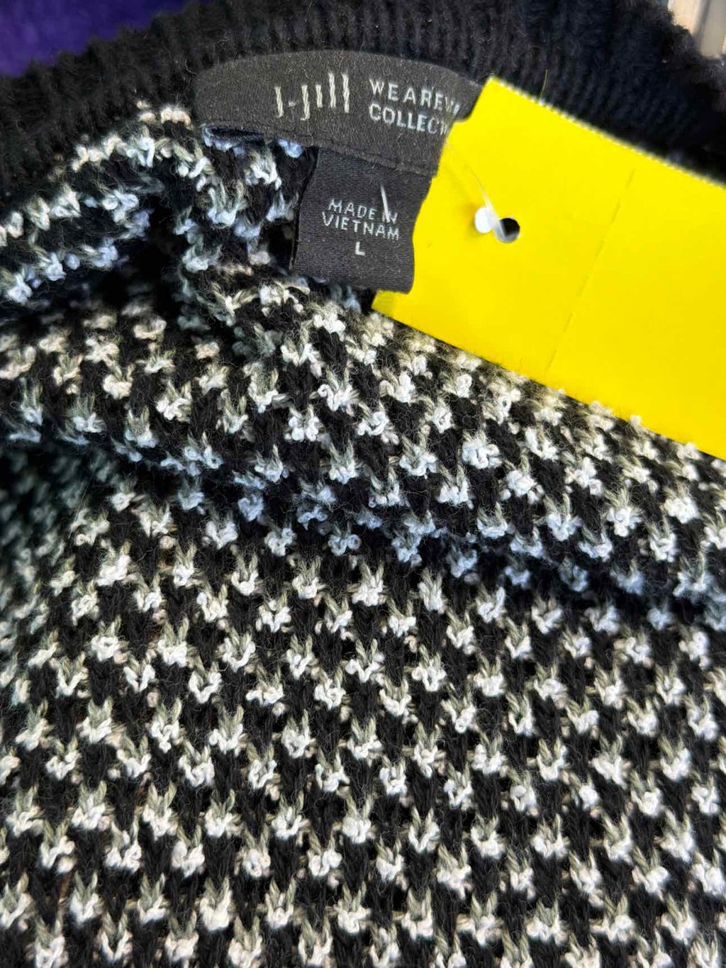 J Jill Size L BLACK & WHITE Sweater