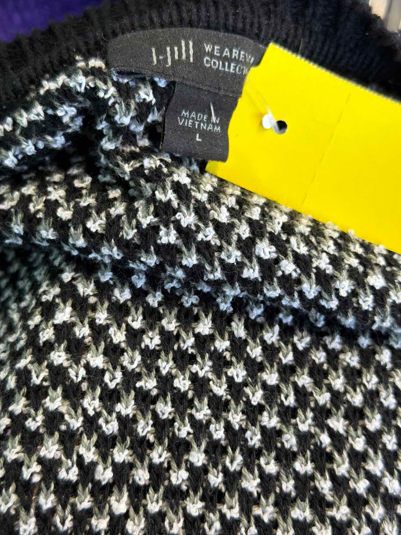 J Jill Size L BLACK & WHITE Sweater