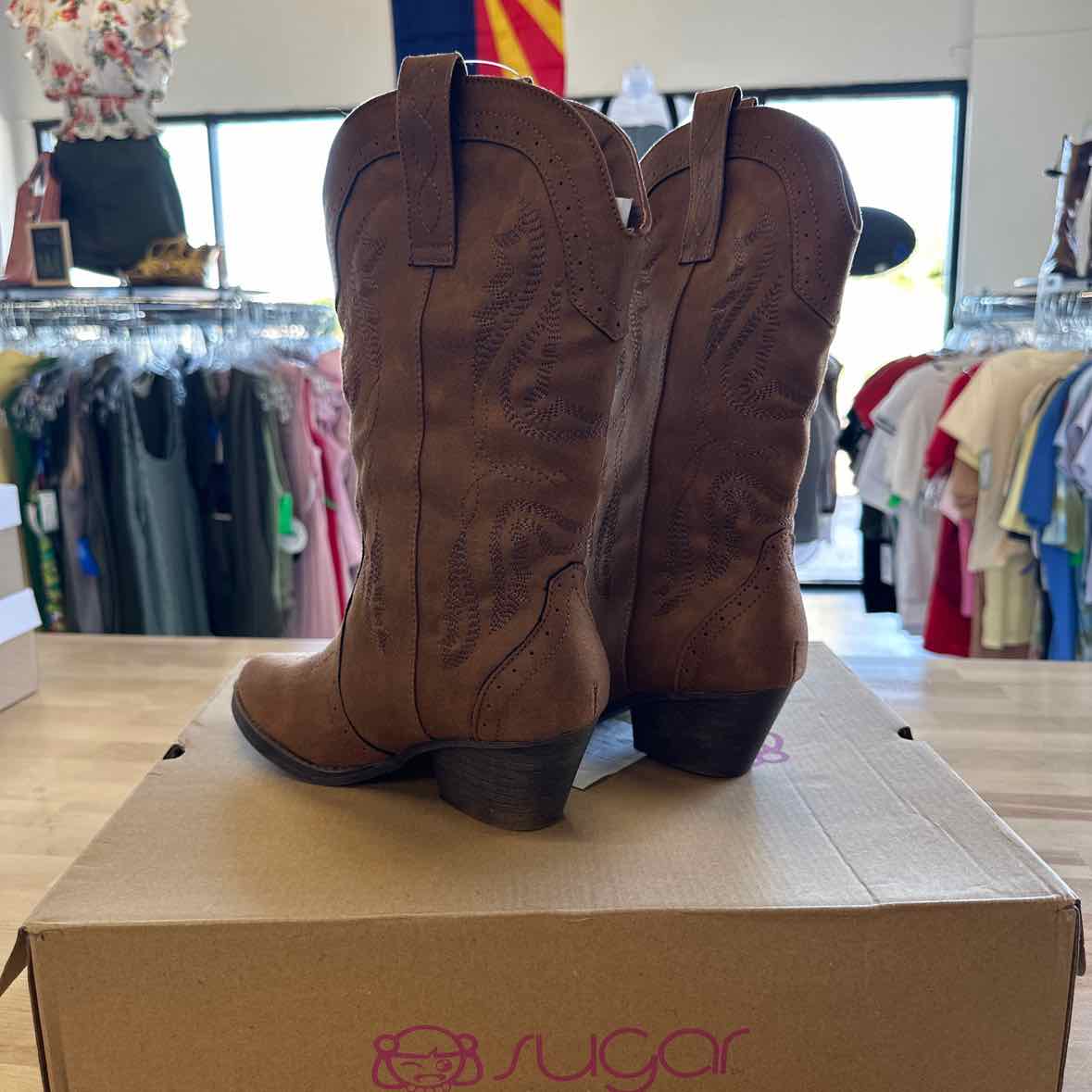 Sugar Shoe Size 7 ugar Womens Tammy Stacked Heel Cowboy Boots