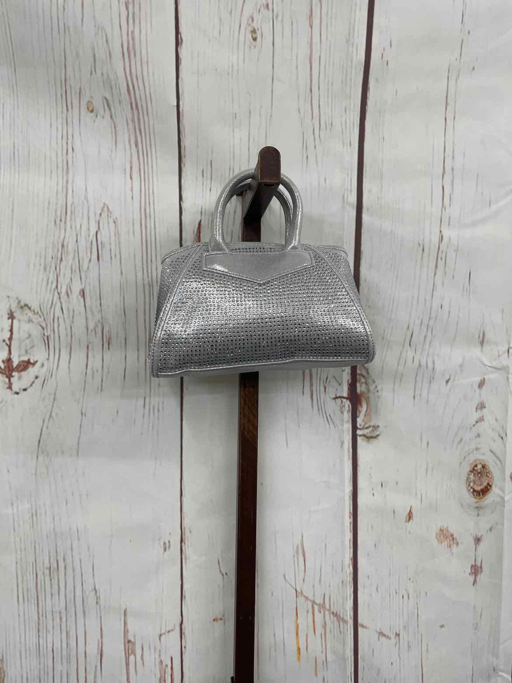 Nina All Over Crystal Satchel Silver No Size