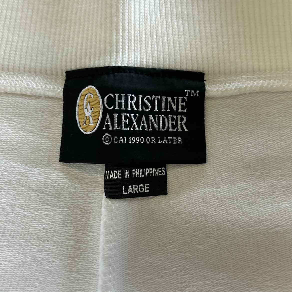 Christine Alexander Size L White Sweatpants