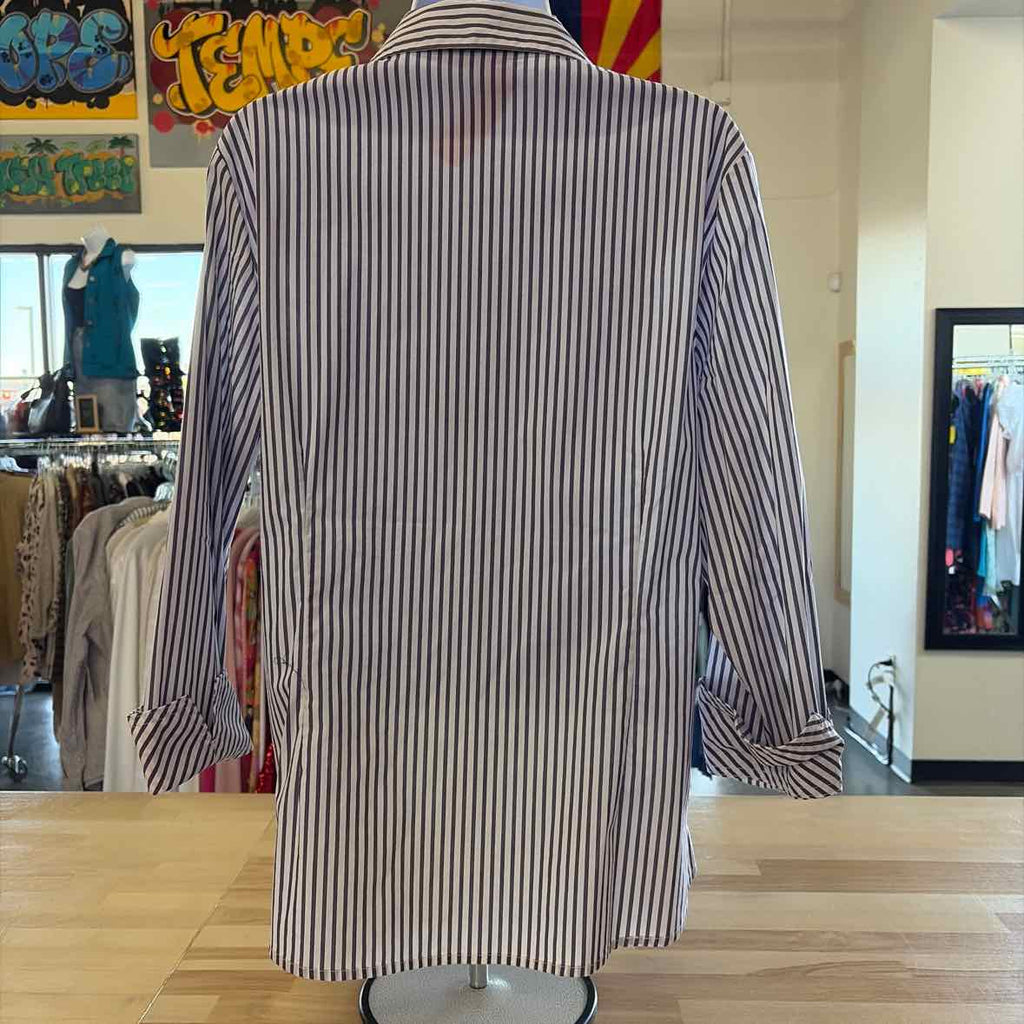 lee Size L Purple & White Used Button Down Shirt