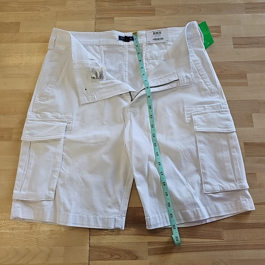 Club Room Men's Size 32 White Stretch Cargo Shorts NWT