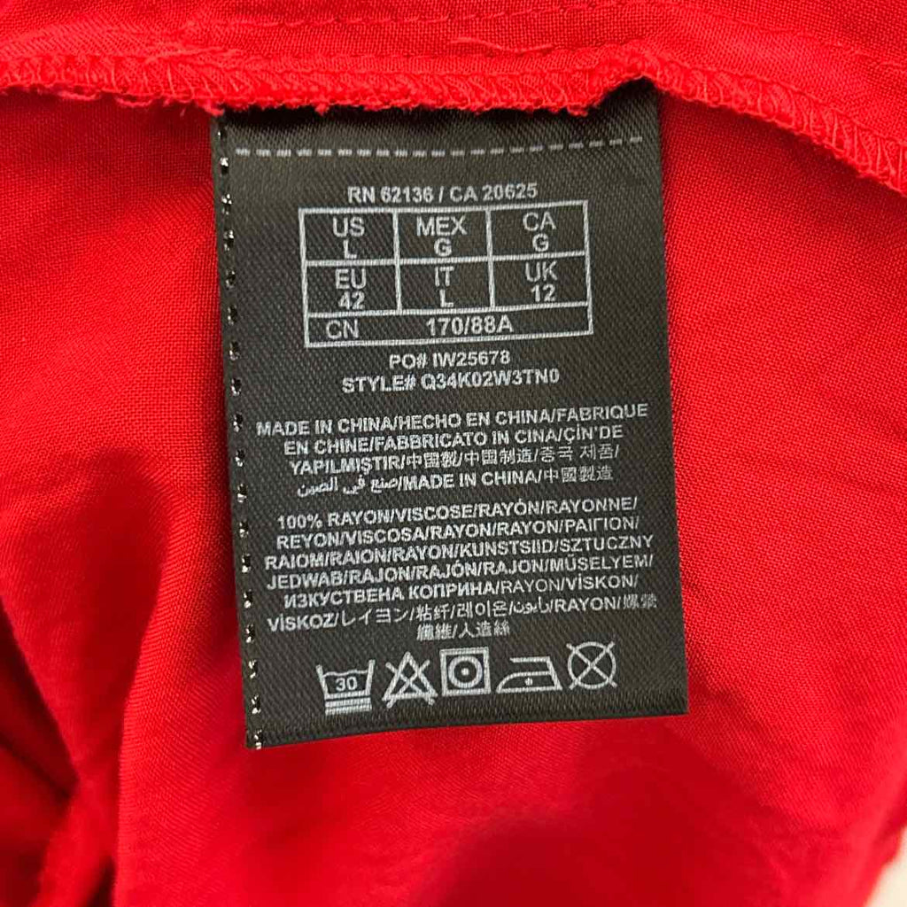 Guess Size L Red & Beige Rayon Preloved Dress