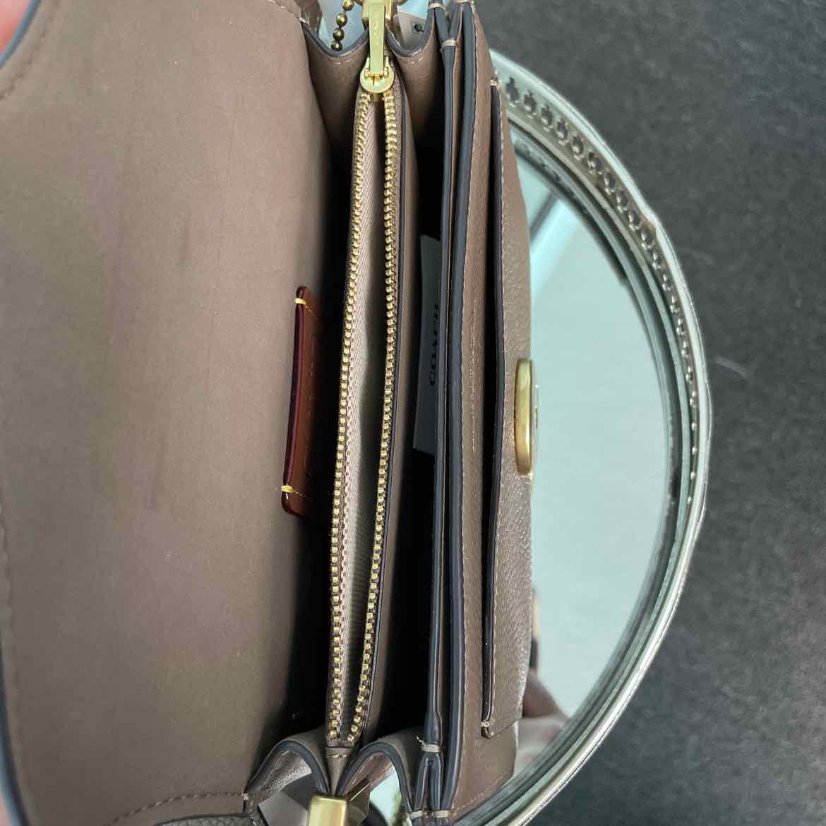 Coach Tabby Shoulder Bag 20 Taupe crossbody Leather Handbag