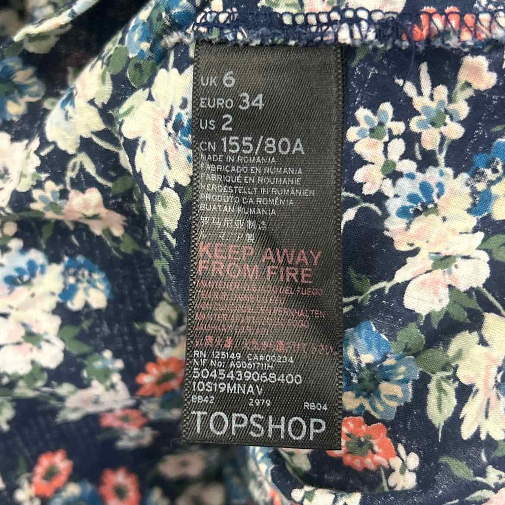 topshop Size 2 Navy Dress
