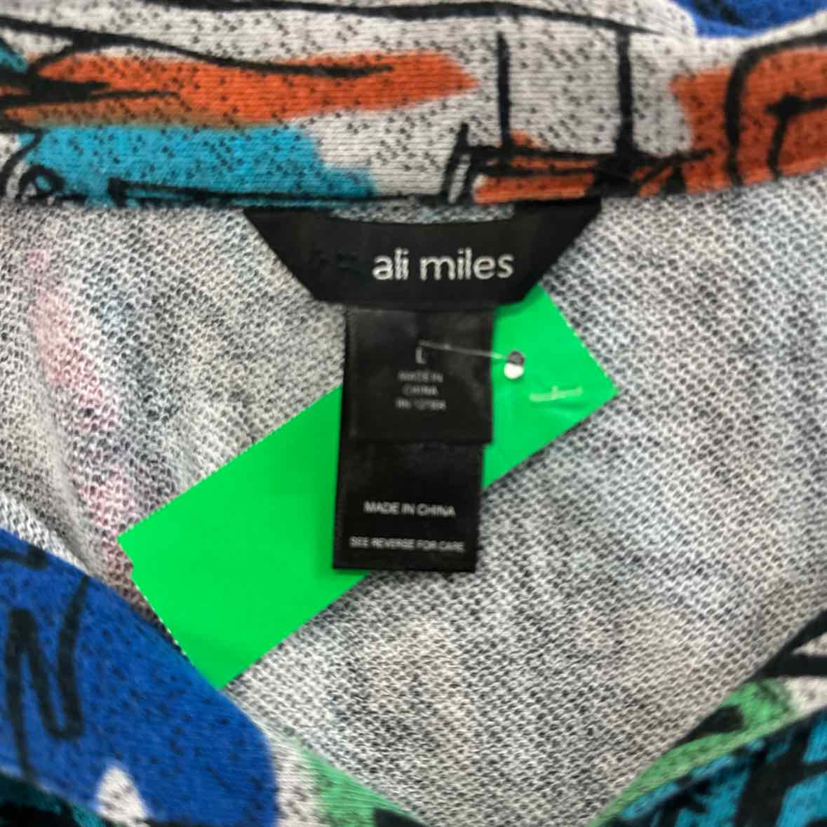 Ali Miles Size L Multi-Color Button Down Shirt