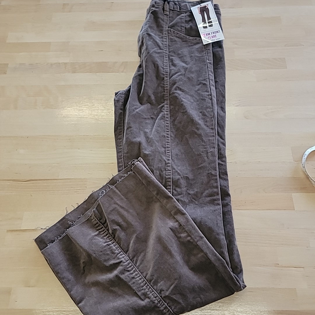 Vanilla Star Size 13 Seam Front Flare Brown Corduroy Jeans NWT