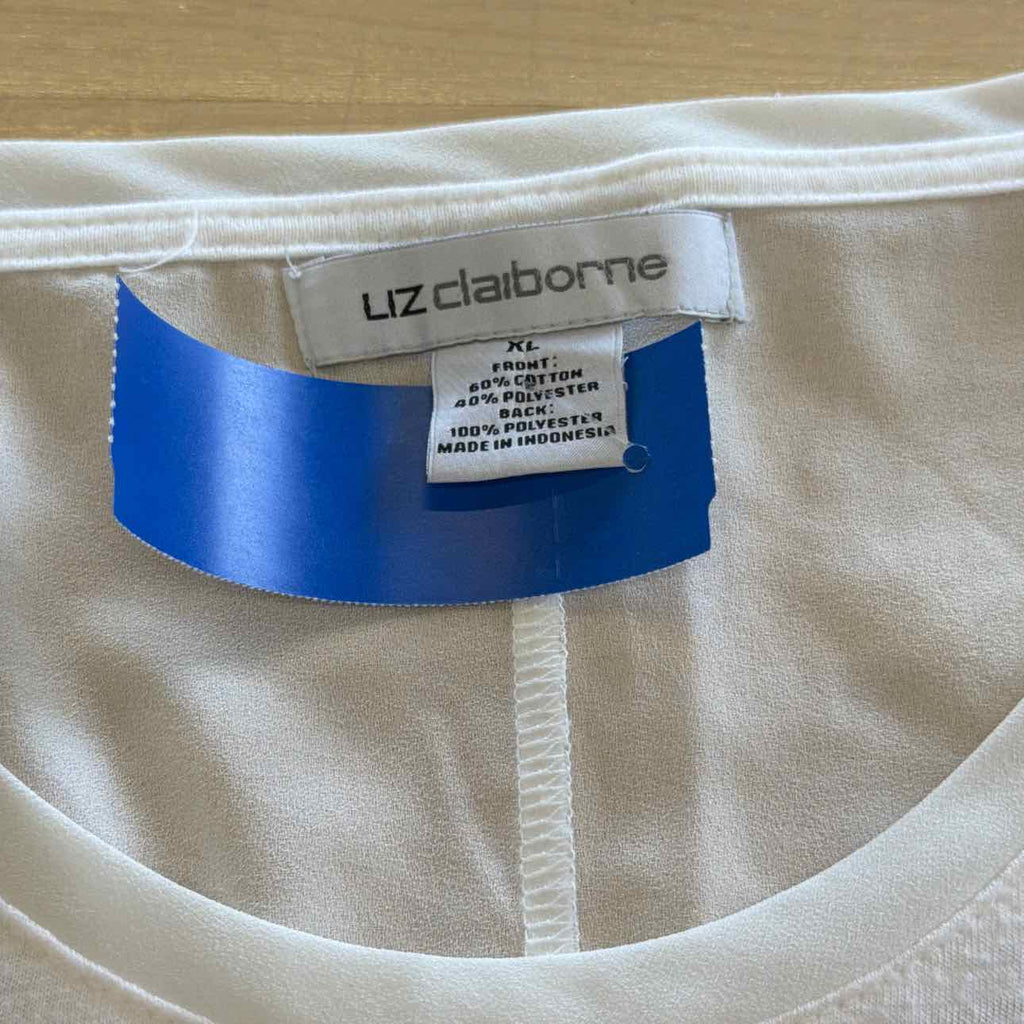 Liz Claiborne Size XL White Preloved Sleeveless
