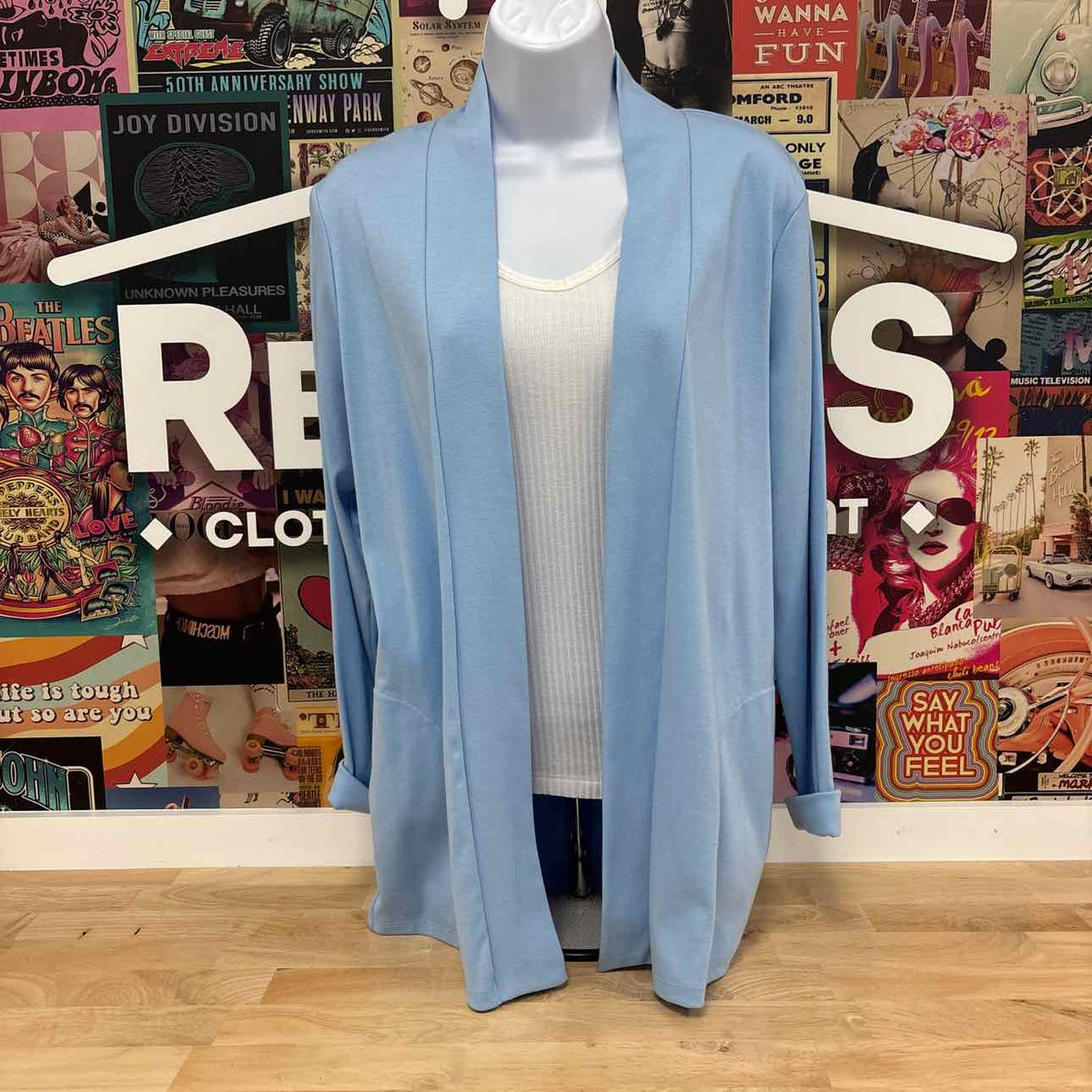 LL Bean Size LP Powder Blue Duster
