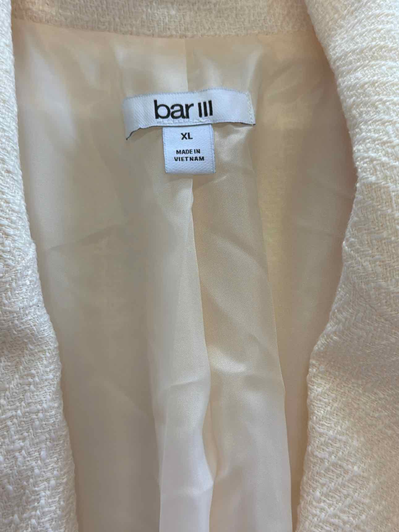 Bar III Size XL White Blazer