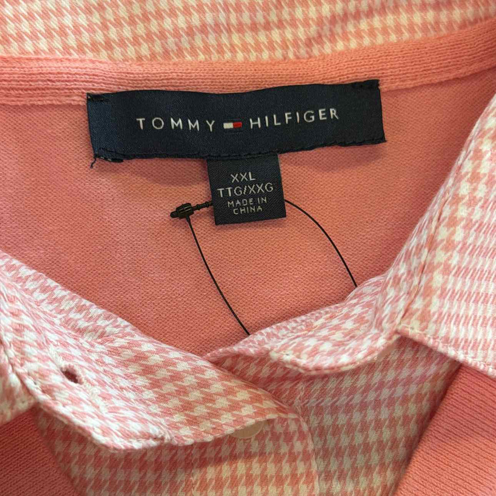 Tommy Hilfiger Womens Cotton Twofer V-Neck L PinkWhite