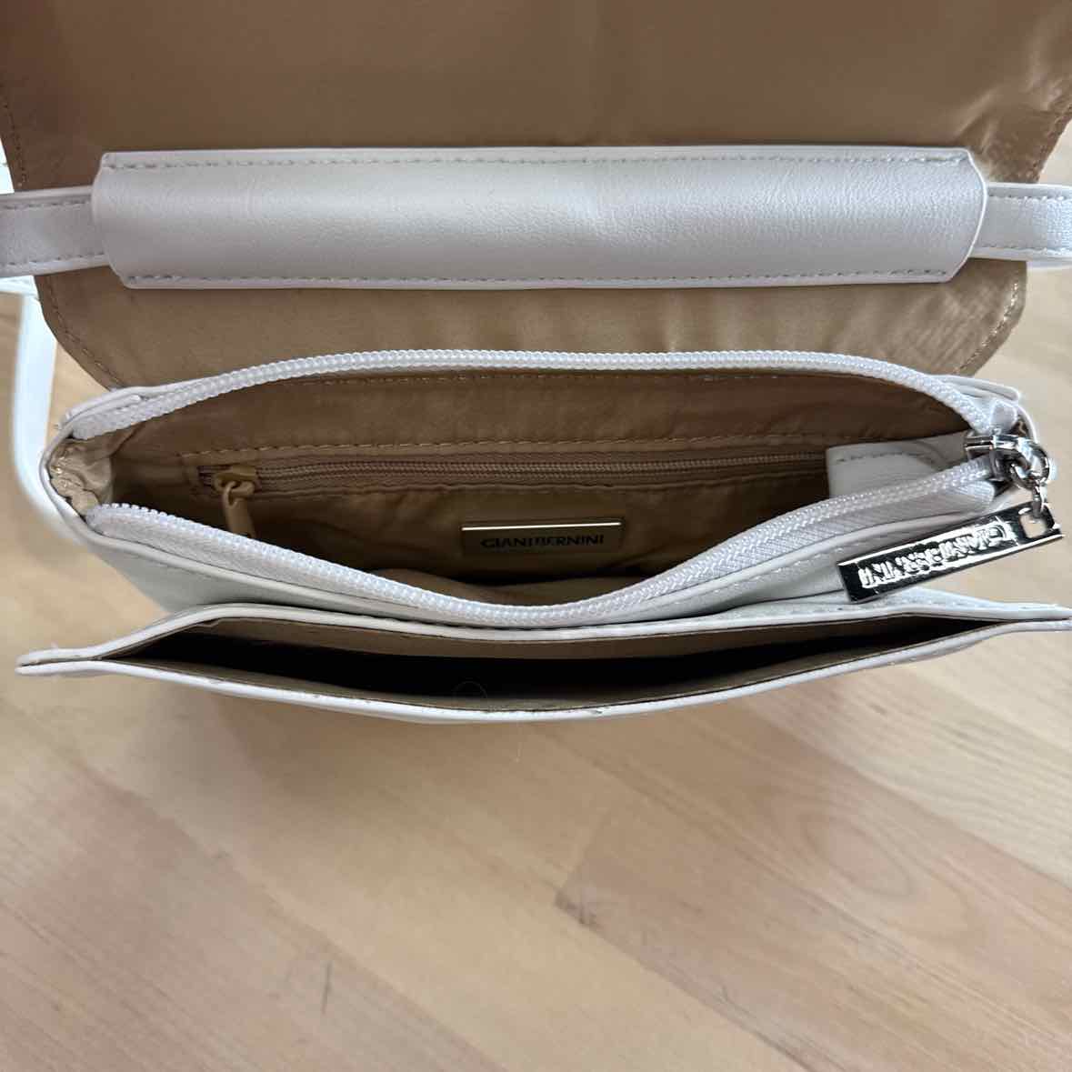 Giani Bernini Nappa Flap Crossbody - White  NWT