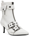 Wild Pair Moonbeam Buckle Booties, Created for Macy's - White Crinkle - Size 5