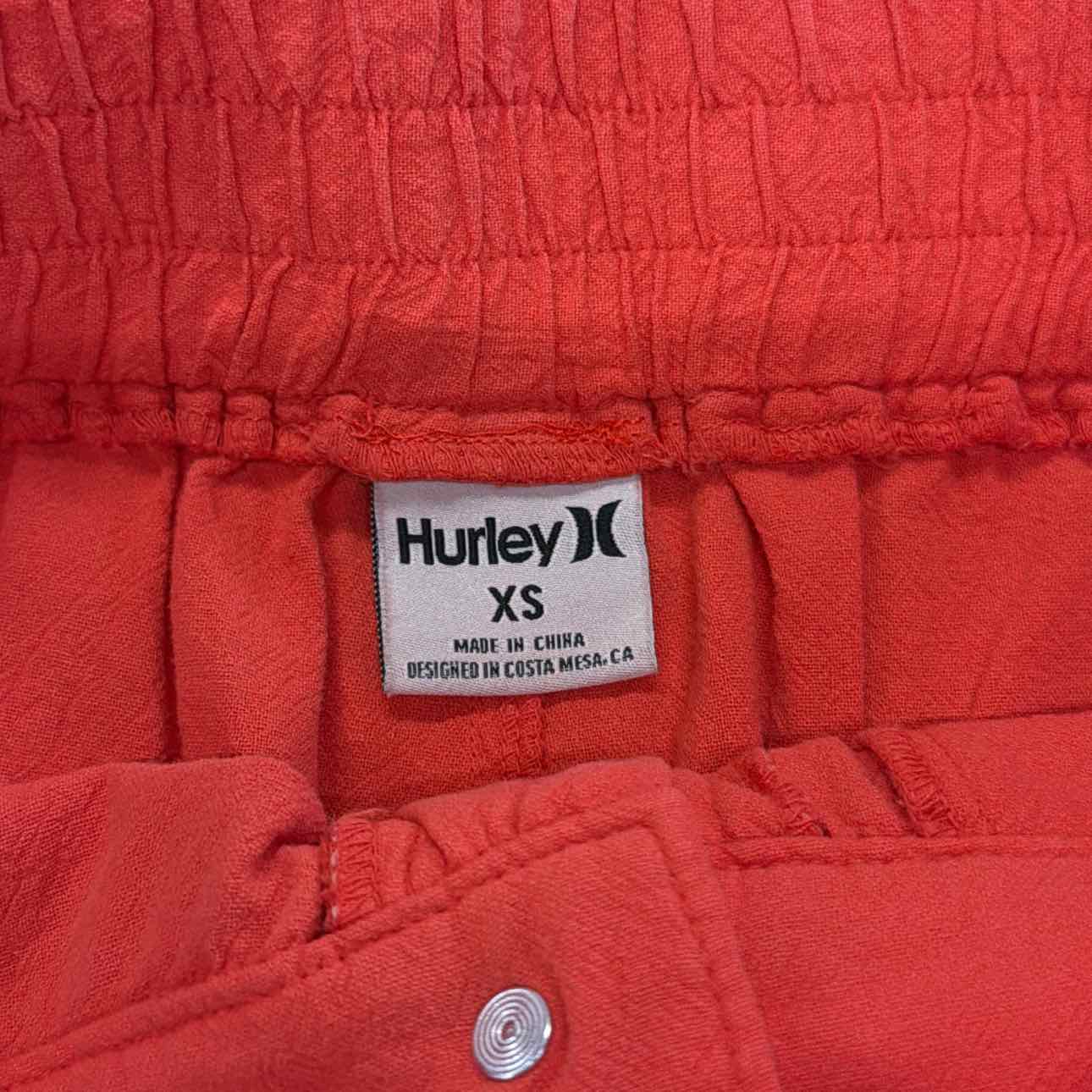 Hurley Size XS Makena Hot Coral Shorts