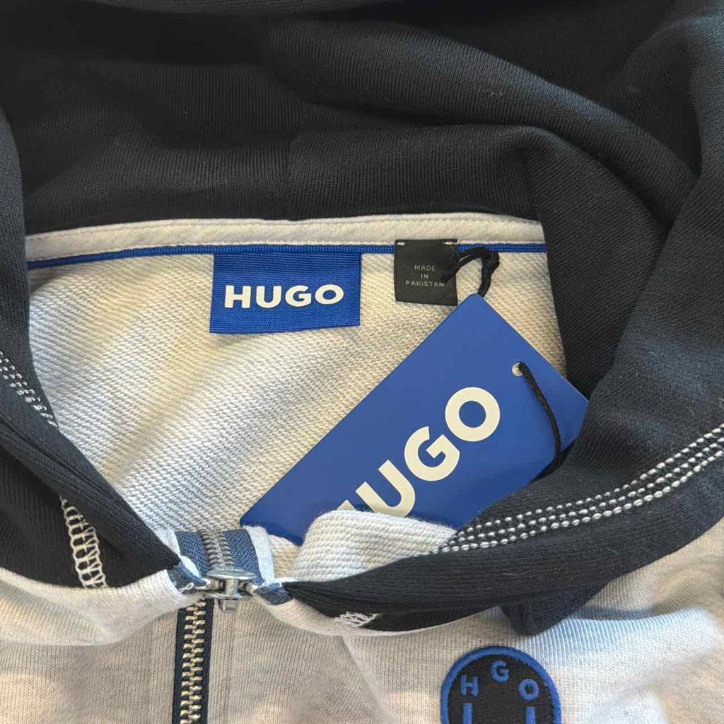 Hugo Boss Men's Nefero Relaxed Fit Long Sleeve Color Block Zip-Front Hoodie