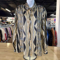 Size 16 Beige Black Preloved Button Down LS