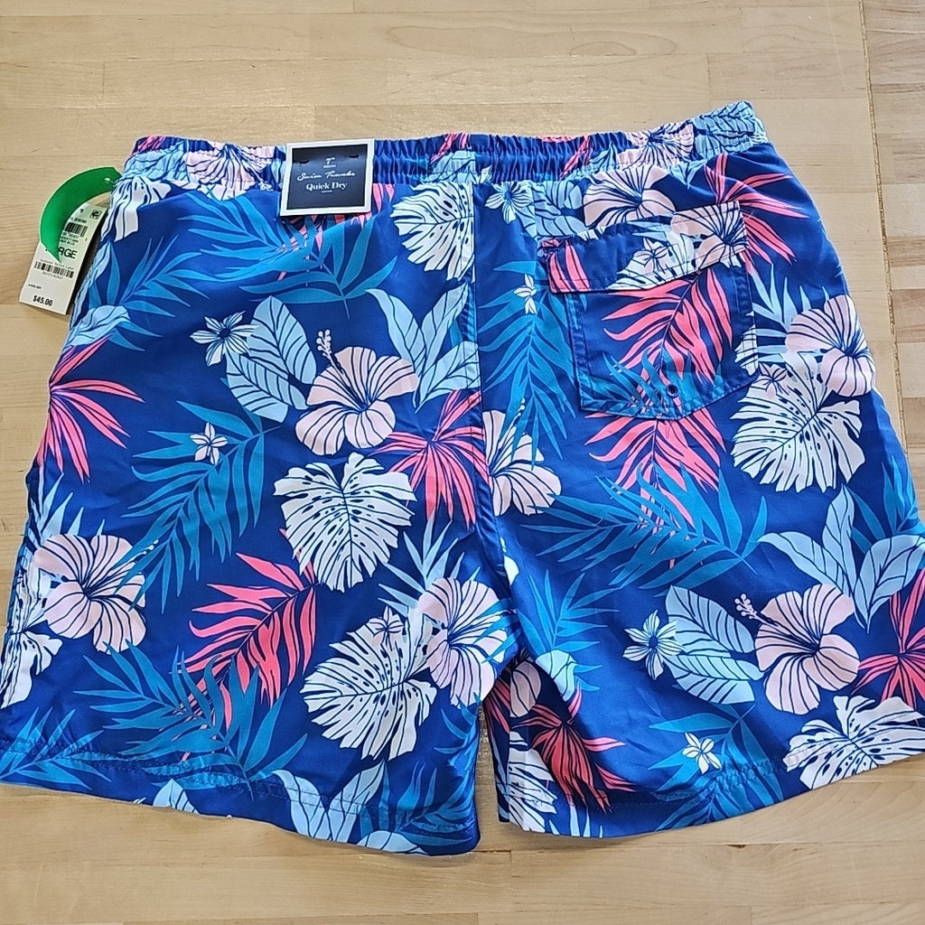 Club Room Men's Hibiscus Floral Print 7" Swim Trunks