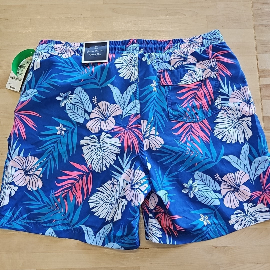 Club Room Men's Hibiscus Floral Print 7" Swim Trunks