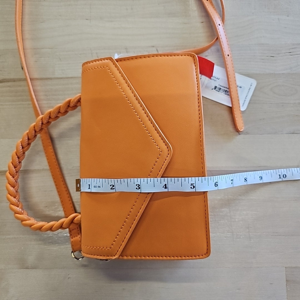 Urban Expressions Monique Braided Top Handle Crossbody - Tangerine
