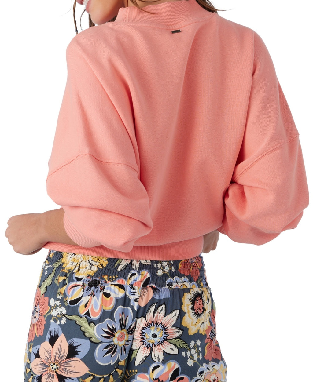 O'Neill Juniors' Moment Cropped Graphic-Print Sweatshirt - Burnt Coral