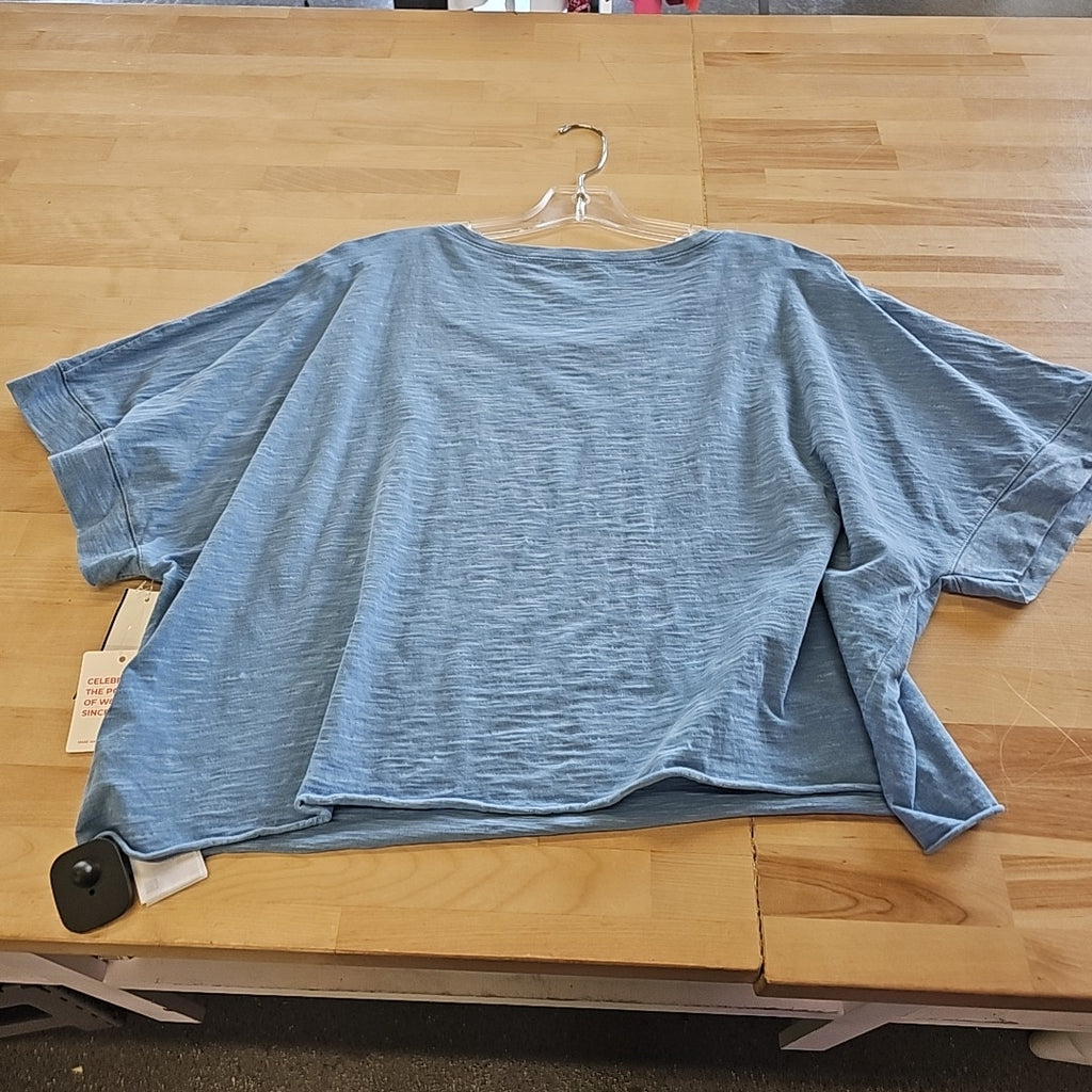Roxy Juniors' Cotton Graphic Logo Crewneck Tee - Riviera Solid