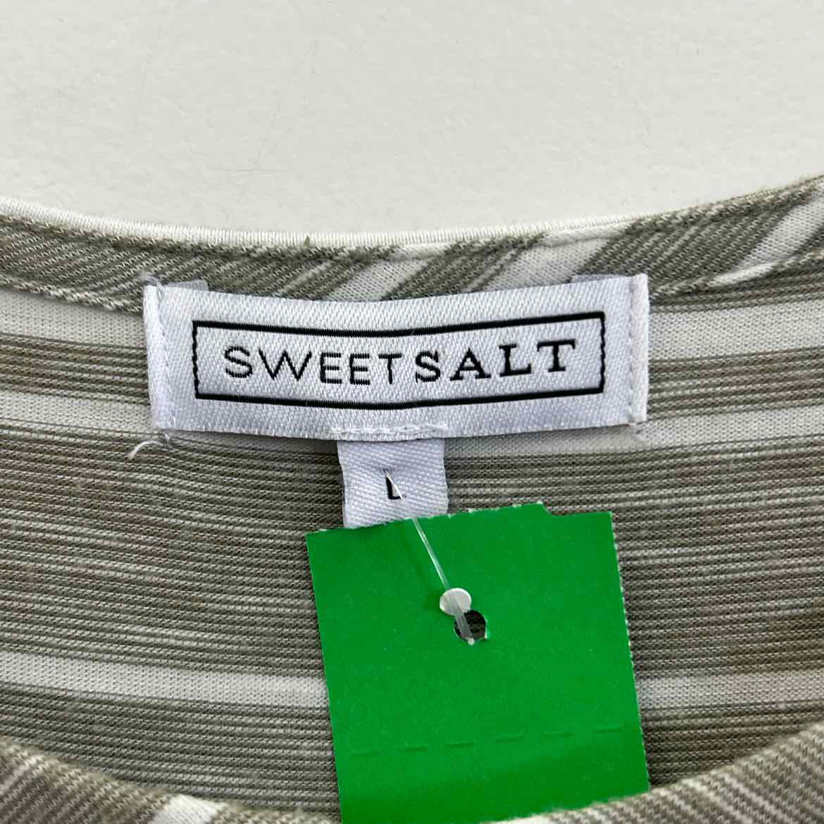 Size L White/Green viscose Poly Spandex Preloved Dress