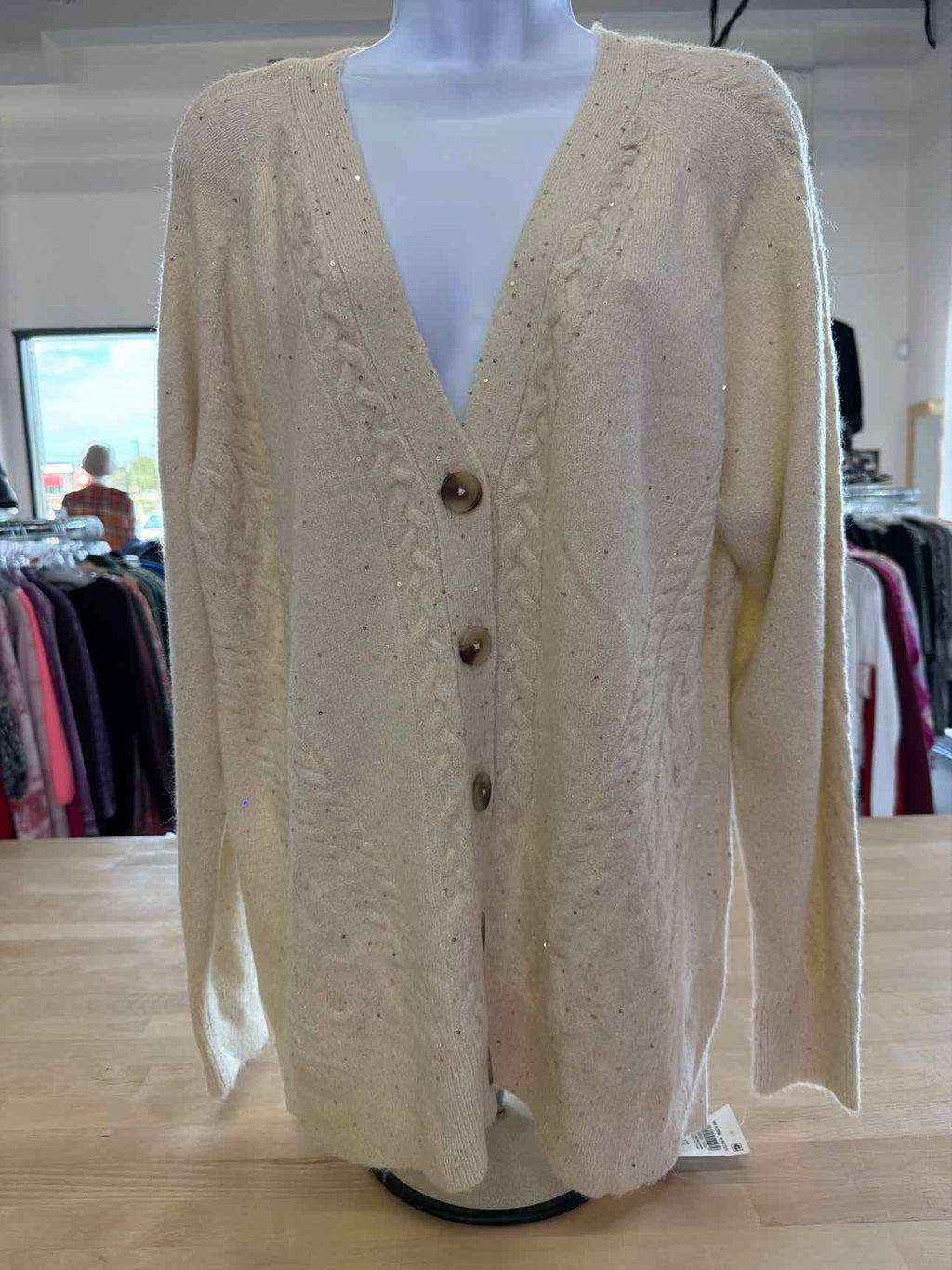 Style & Co. Size 1X Beige Cardigan