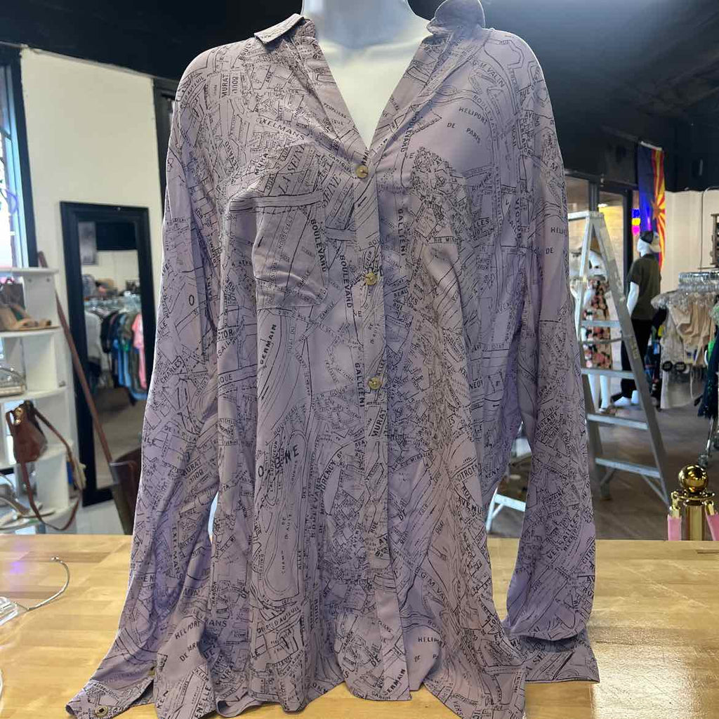 Pilcro Size XL Purple Preloved Button Down LS