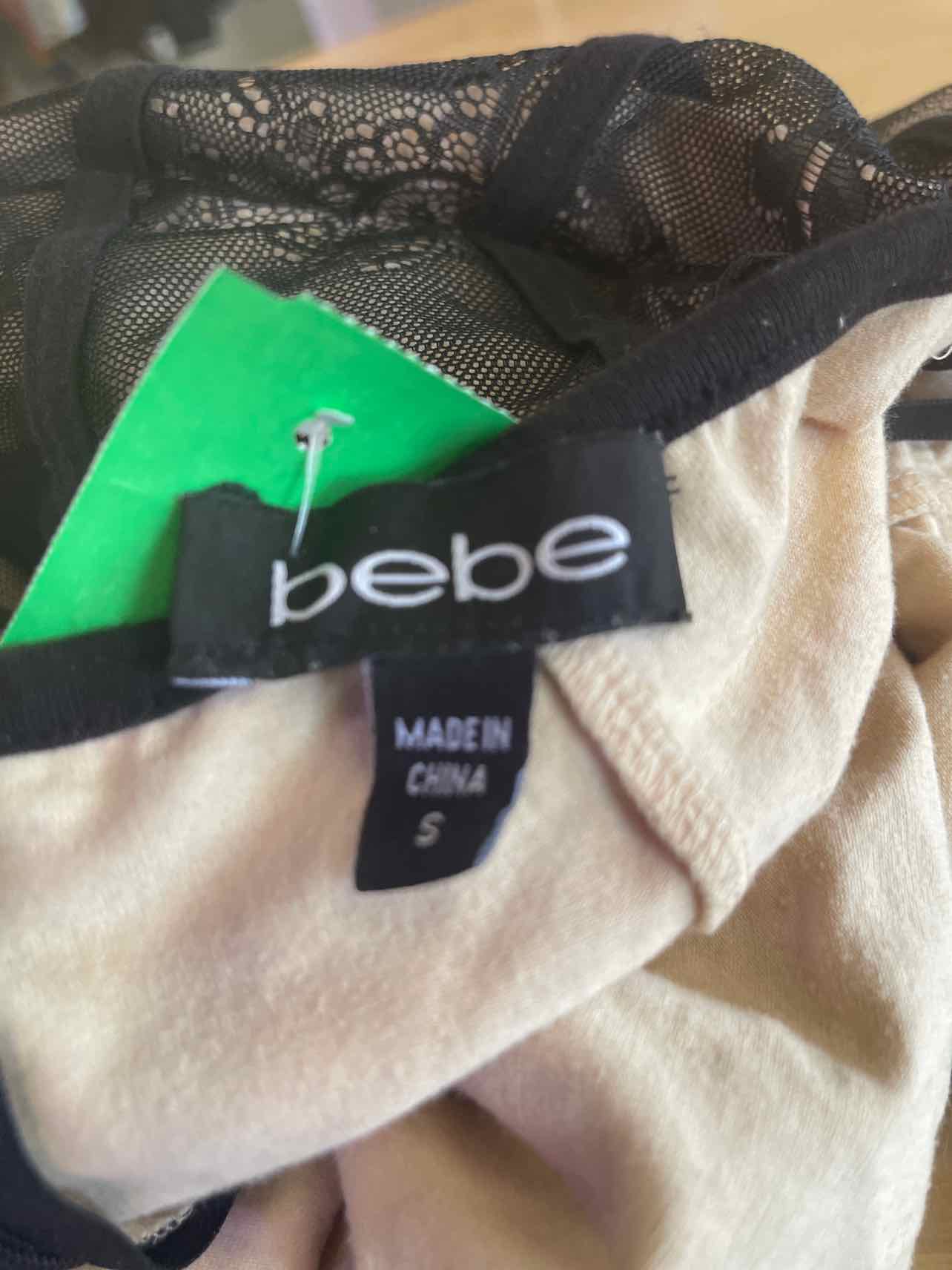 Bebe Size S Black Beige Preloved Mini Dress