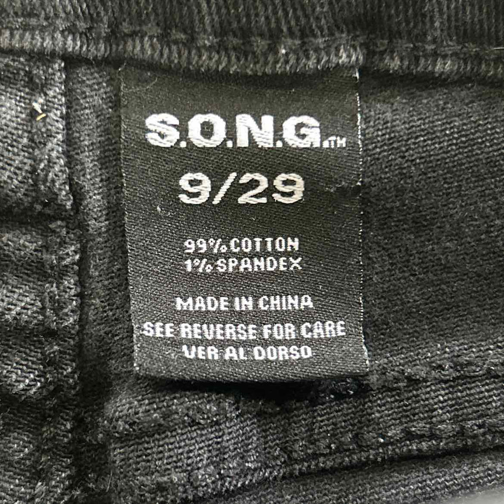 SONG Women Size 9 Black Denim Preloved Shorts