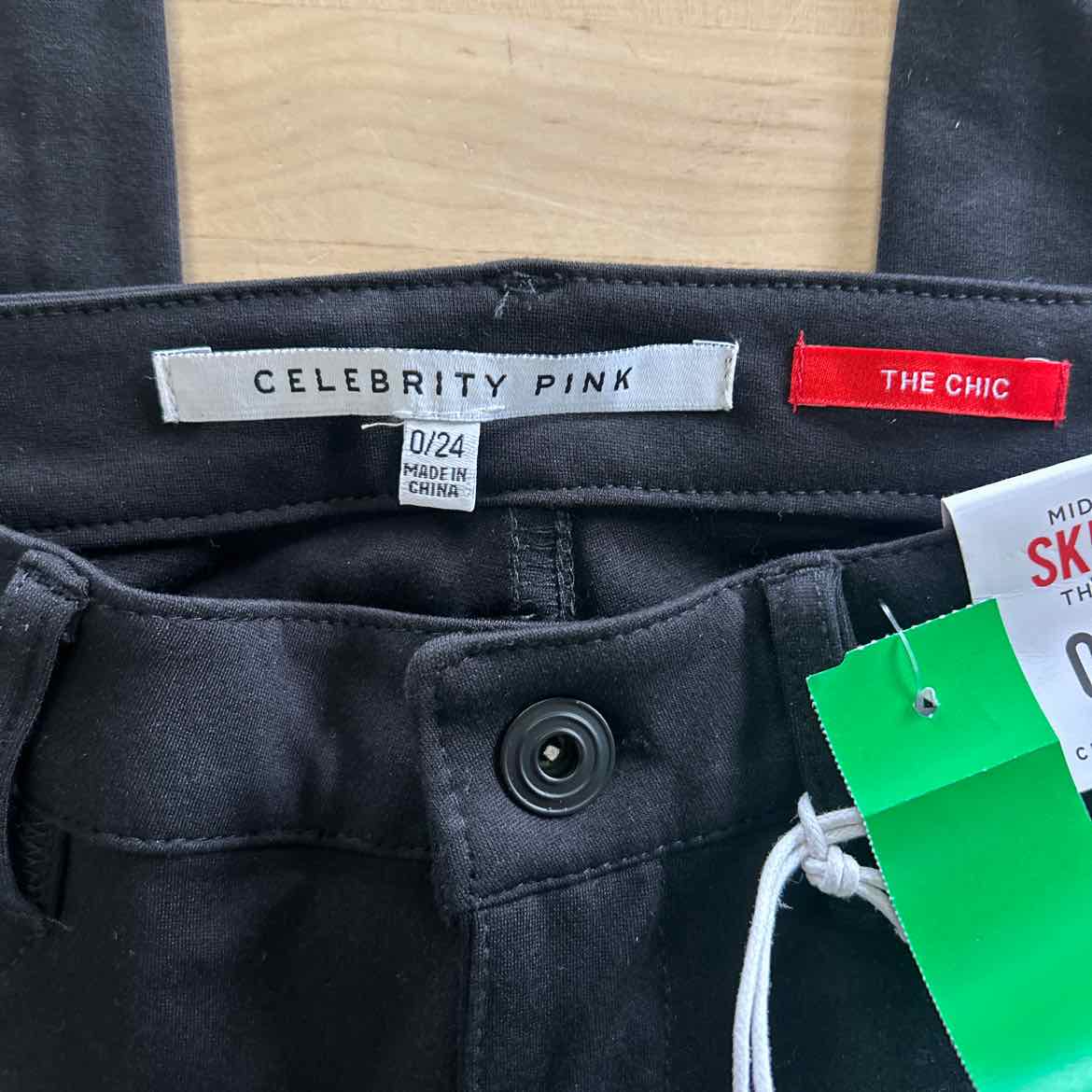 Celebrity Pink Juniors' Skinny Ponte Pants - Black