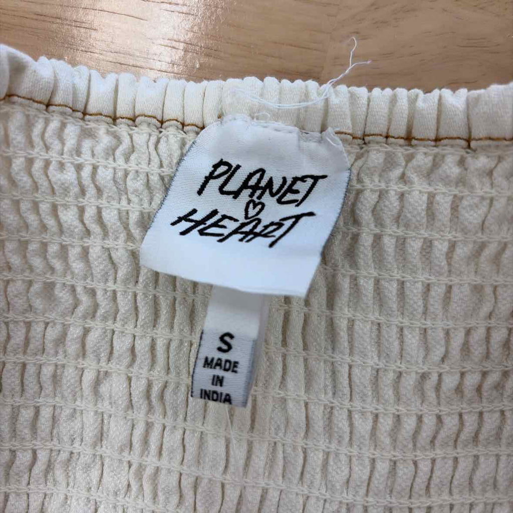 Planet Heart Size S  Juniors' Denim Puff-Sleeve Mini Dress - Off White Wash