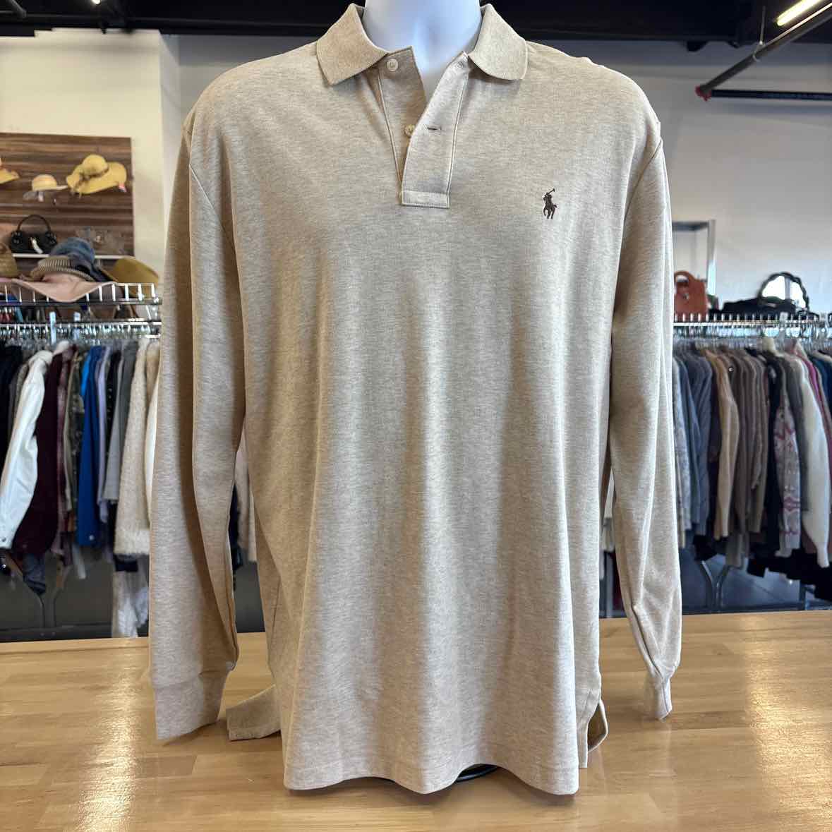 Ralph Lauren Size M Tan MENS Polo