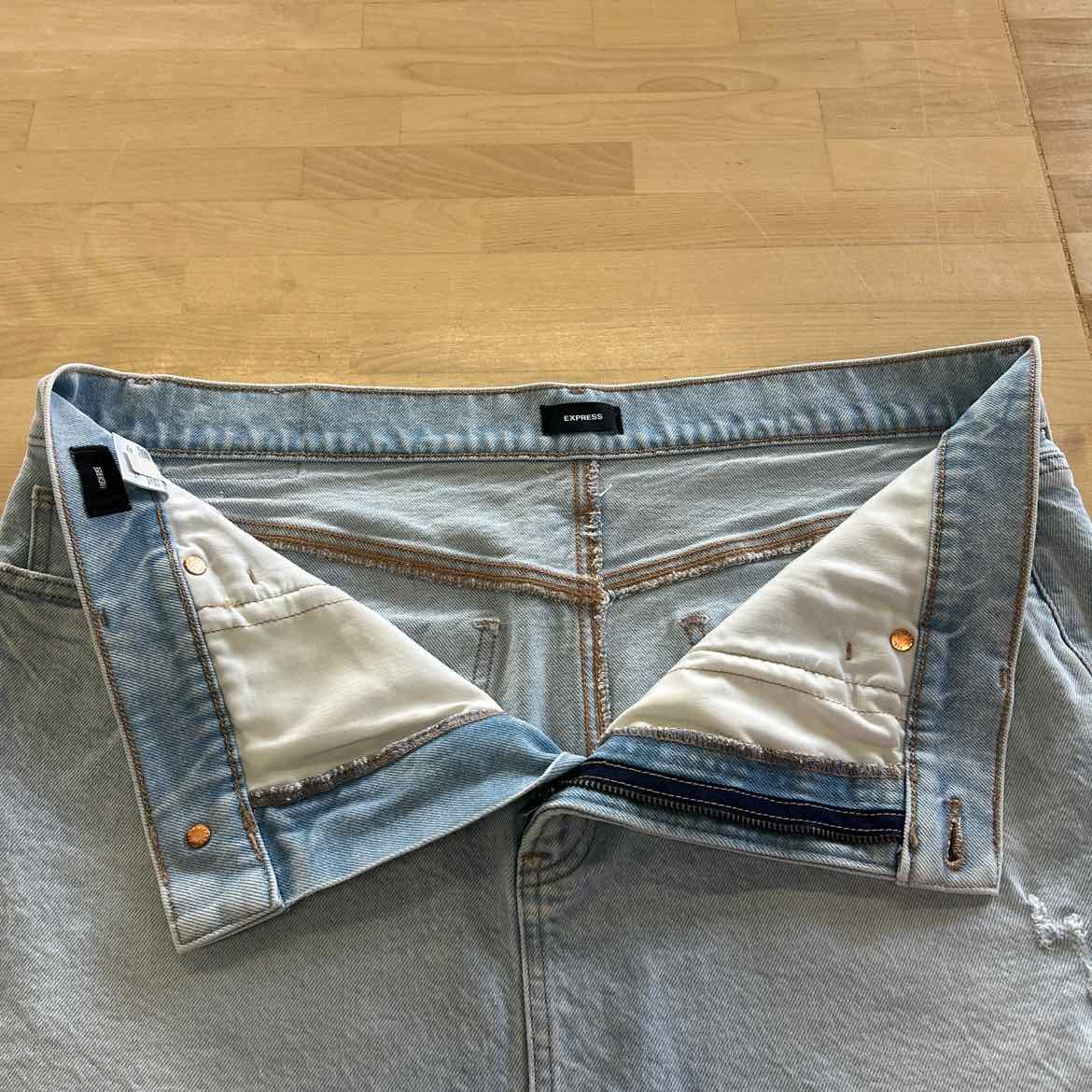 Express Size 14 Blue Denim Preloved Skirt