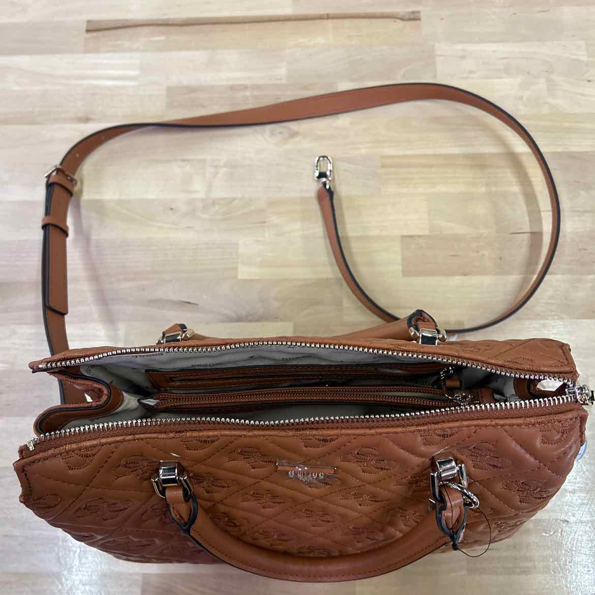 GUESS Adelasia Compartment Satchel Satchel Women's Handbags Caramel