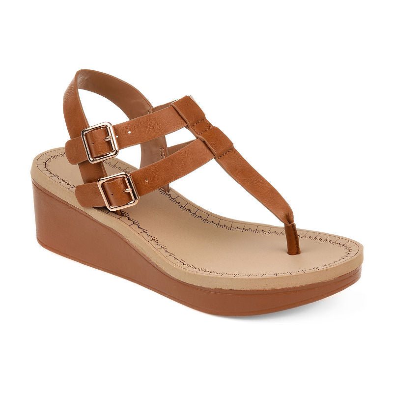 Journee Size 9 Tan Tru Comfort Foam Bianca Wedge Sandals