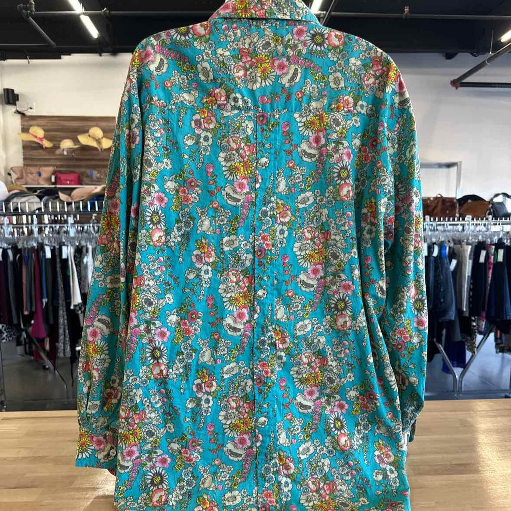 Natural Life Size L Green Button Down Shirt