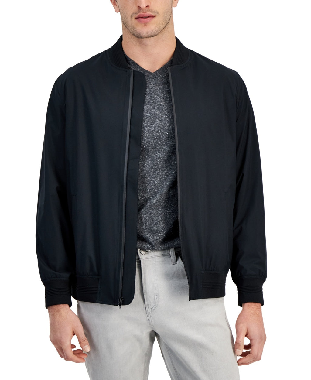 Alfani Size M Men's Regular-Fit Water-Resistant Full-Zip Bomber Jacket