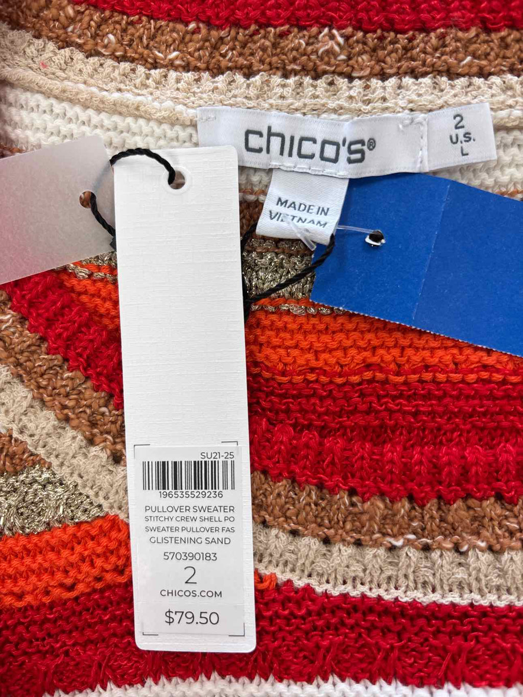 Chico's Size 2 Multi - Fall Knit New Knit Top