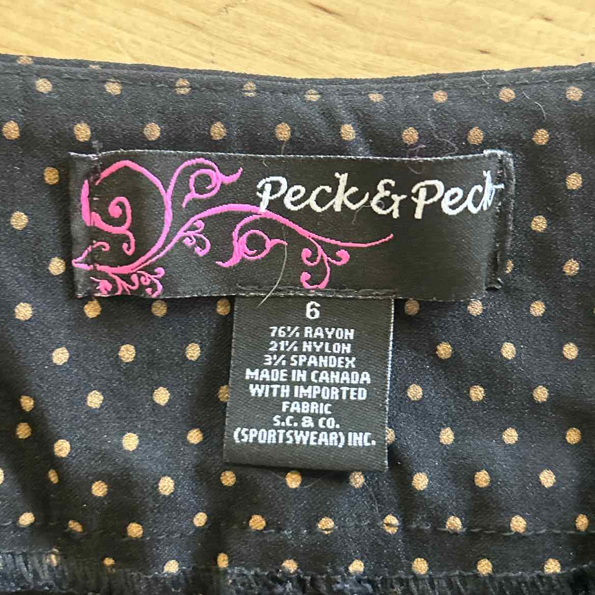 Peck&Peck Size 6 Black Rayon Preloved Pants
