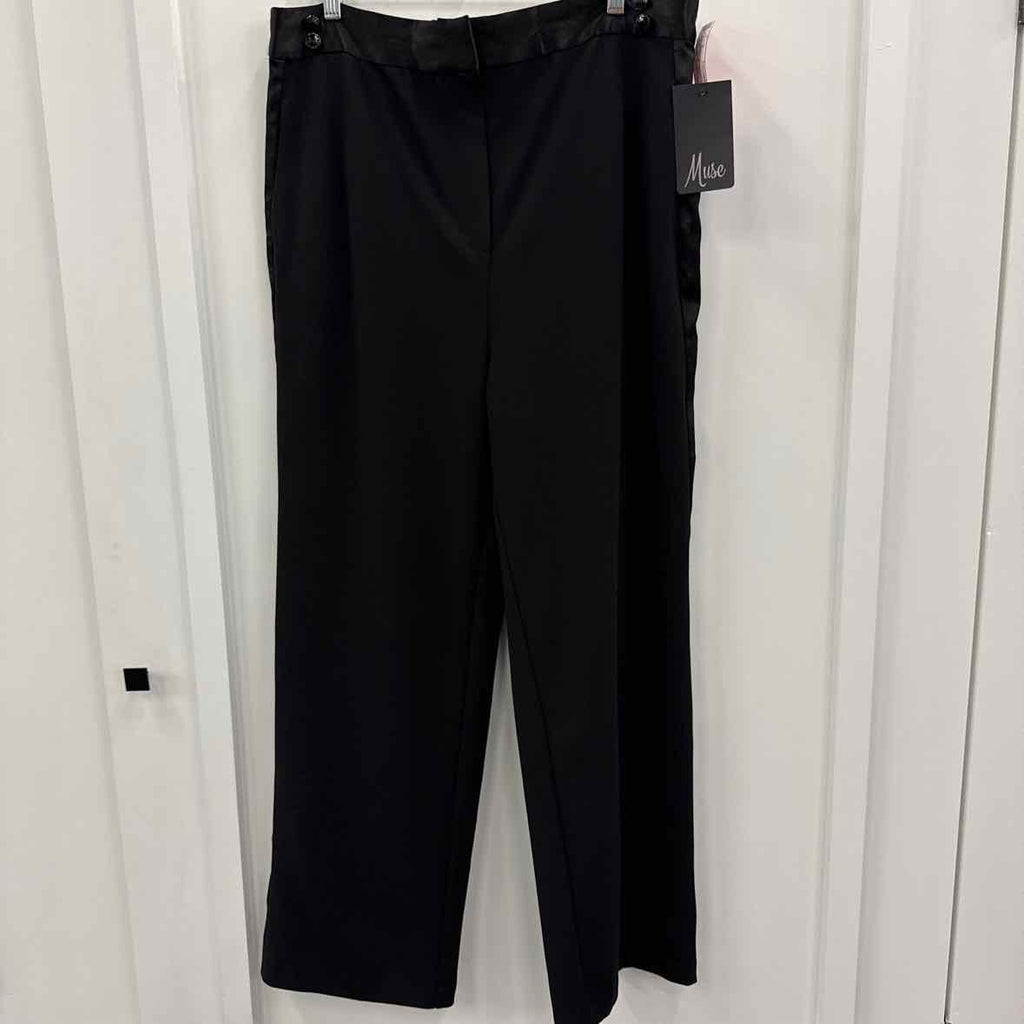 Muse Women's Darted-Waist Tuxedo Straight-Leg Pants