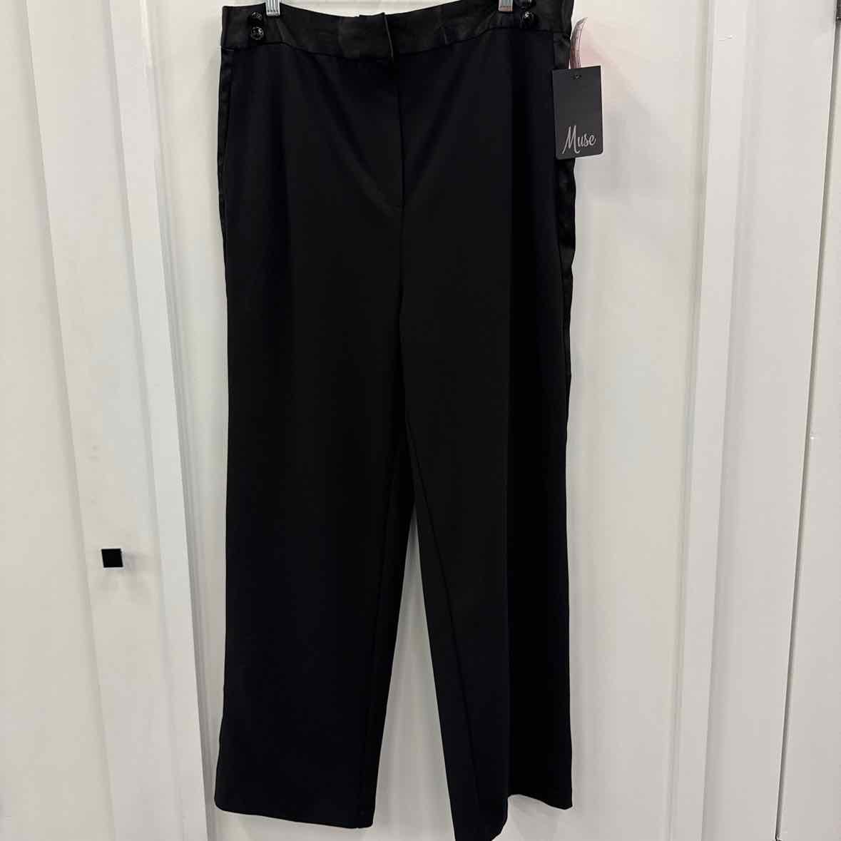 Muse Women's Darted-Waist Tuxedo Straight-Leg Pants