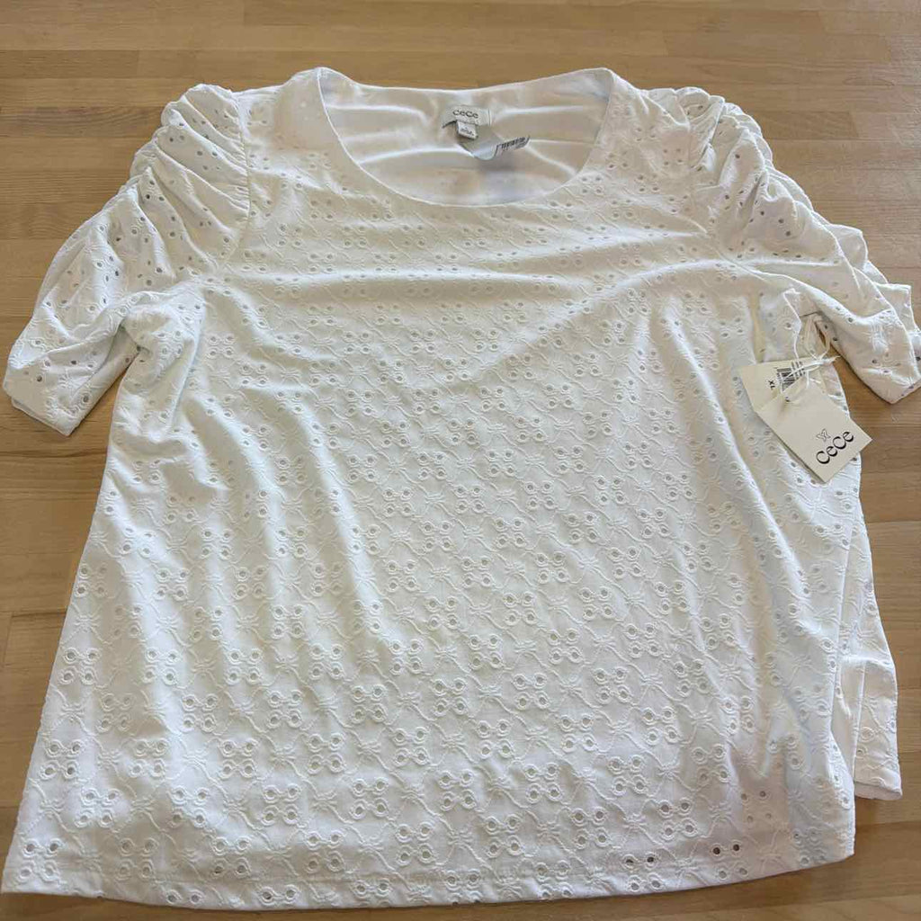 CeCe Size XL White New T-shirt